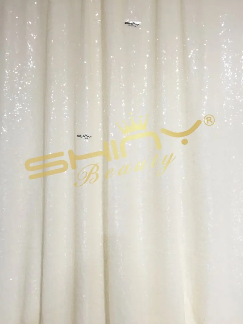 

ShinyBeauty 4x6ft Ivory Sequin Backdrop Photography,Photo Curtains,Curtains For Living Room-More Color Options-R