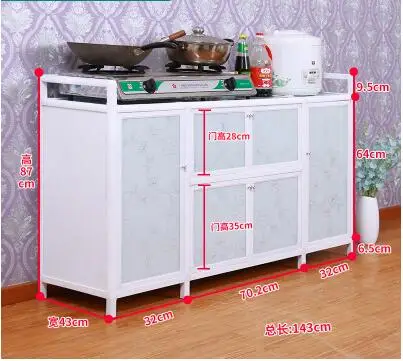 Корпус из алюминиевого сплава Aparadores простой сборочный шкаф бытовой Cocina хранения Sidebord Многофункциональный кухонный шкаф - Цвет: B10