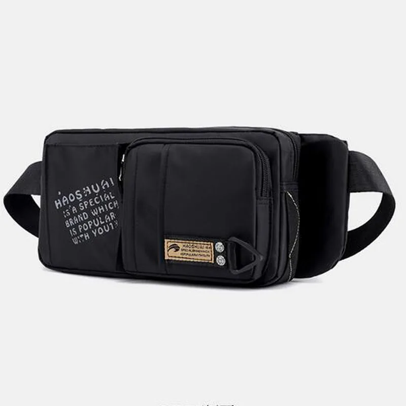 Высокое качество нейлоновый мужской ремень поясная сумка через плечо сумка для путешествий бум Слинг Грудь поясные сумки - Цвет: Black