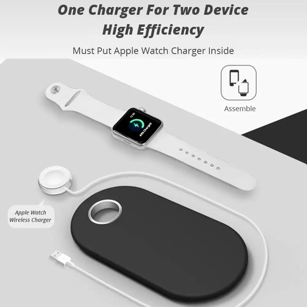 Беспроводной Зарядное устройство подставка для iPhone Apple Watch док-станция для зарядки Зарядное устройство для Apple Watch Series 4/3/2/1 iPhone X 8 XS samsung
