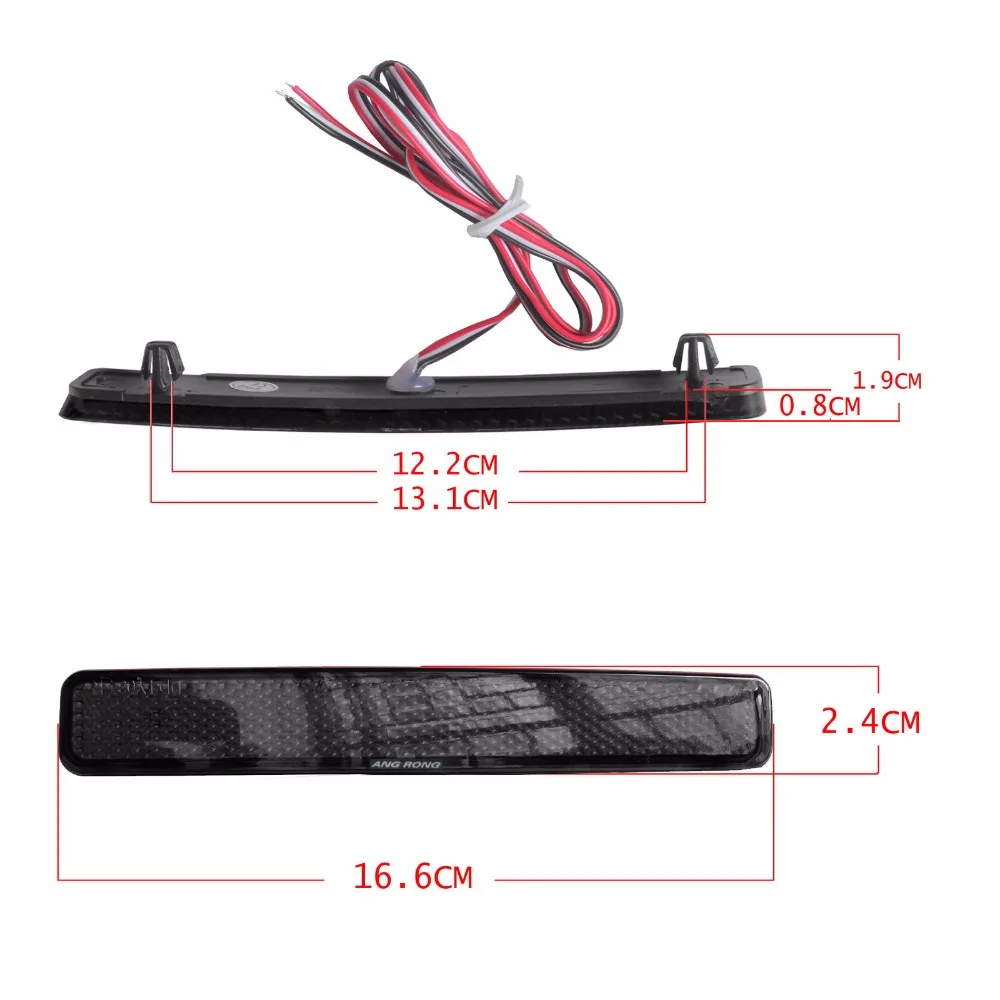 ANGRONG 2x черный объектив заднего бампера отражатель светодиодный задний стоп-светильник для VW T5 Transporter/Caravelle/Multivan 2003-11 красный