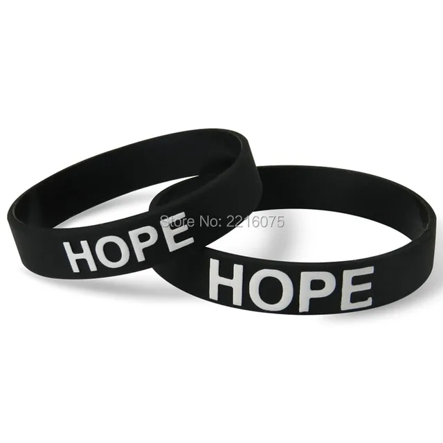 300pcs Debossed Religious HOPE wristband silicone bracelets free