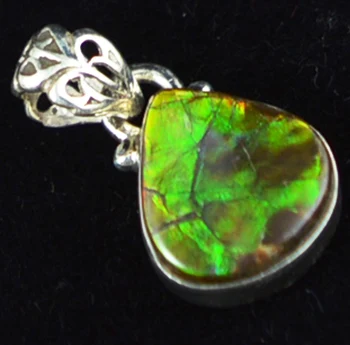 

Lovegem Genuine Ammolite Pendant 925 Sterling Silver , 23 mm, AP3000