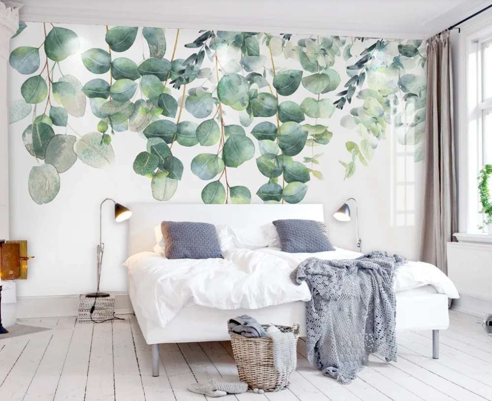

[Self-Adhesive] 3D Pretty Green Leaf Vine 76 Wall Paper mural Wall Print Decal Wall Murals