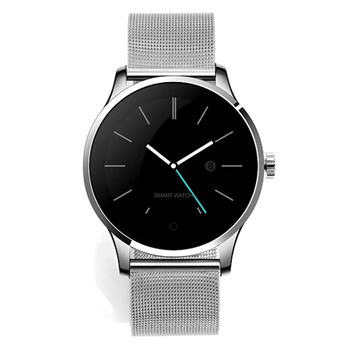 K88H умные часы ips 1,22 в круглый экран Поддержка монитор сердечного ритма Bluetooth для мужчин и девочек умные часы для IOS Android Удаленная камера - Цвет: Silver metal