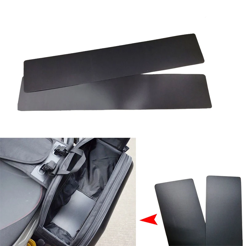 2x Black Motorcycle Side Bag Saddle Bag Plate Helmet Bags Plastic (5)