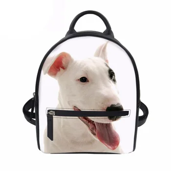 

School Backpack Mini Rucksack for Teenager Girls Travel Bags Bull Terrier Husky Bichon Waterproof Female Small Backpacks