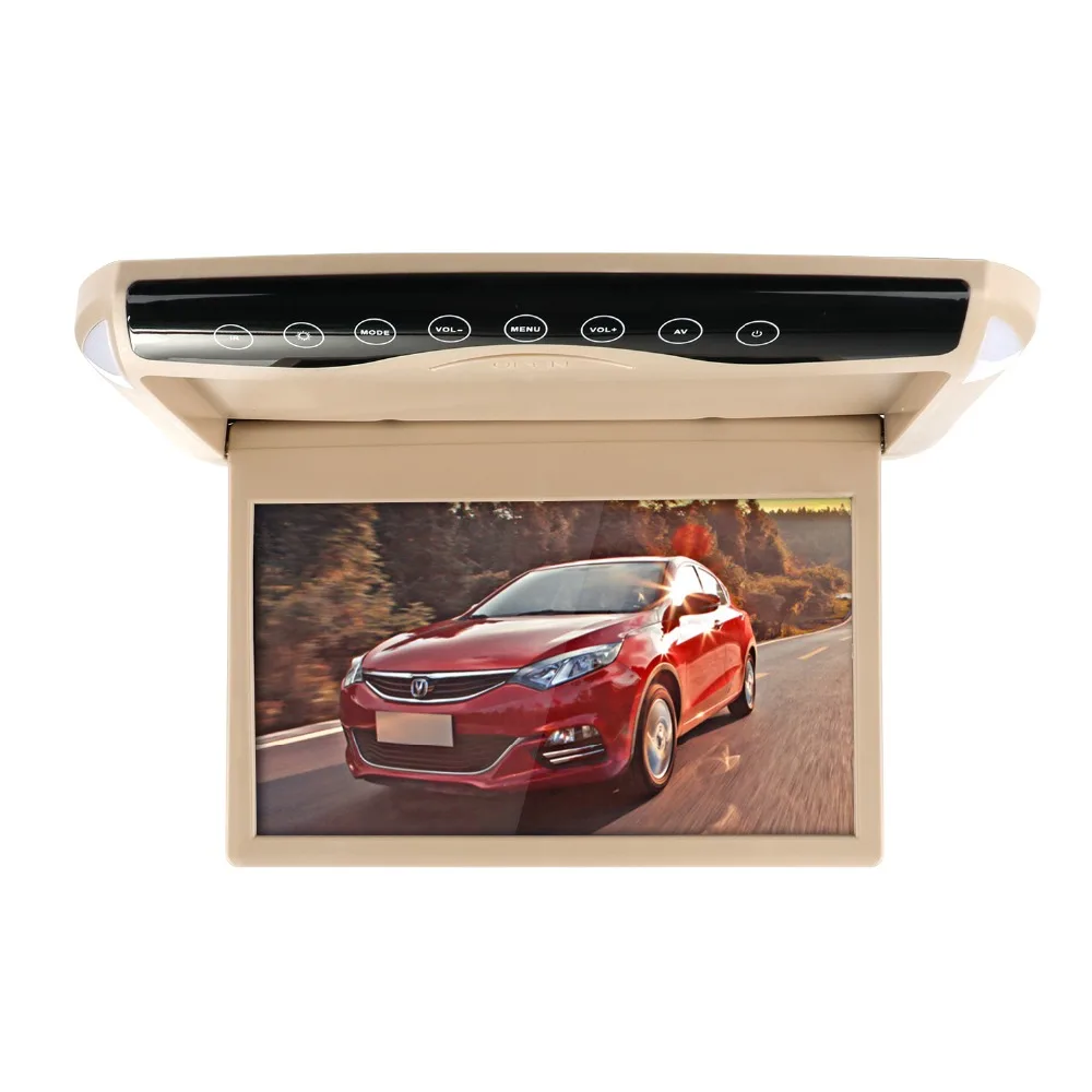 

1080P 10.1 Inch Car Monitor Flip Down TFT LCD Automobile Roof Mount Monitors With MP5 Player USB SD Car Ceiling Monitor