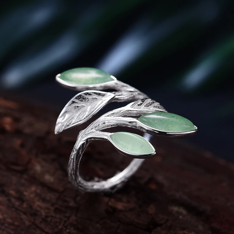 Lotus Fun реальные 925 пробы серебро Натуральный камень творческий ручной Fine Jewelry