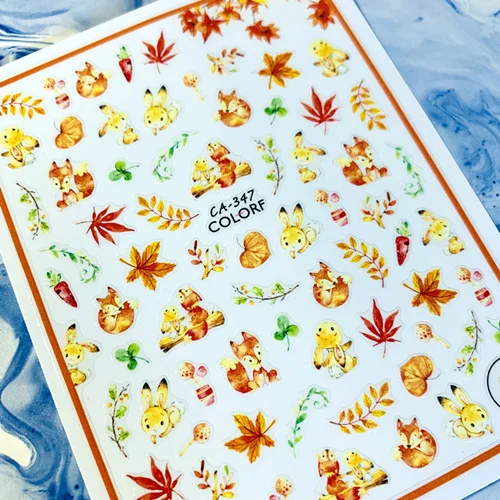 Новейшие CA-75-120-347Autumn листья белка 3d наклейки для ногтей штамповка экспорт из Японии Дизайн Стразы украшения - Цвет: CA-347