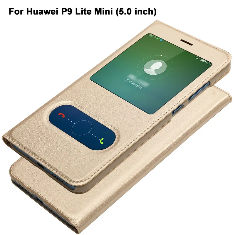 Чехол для Huawei P9 Lite Mini Роскошный чехол P9Lite из искусственной кожи флип-чехол P 9