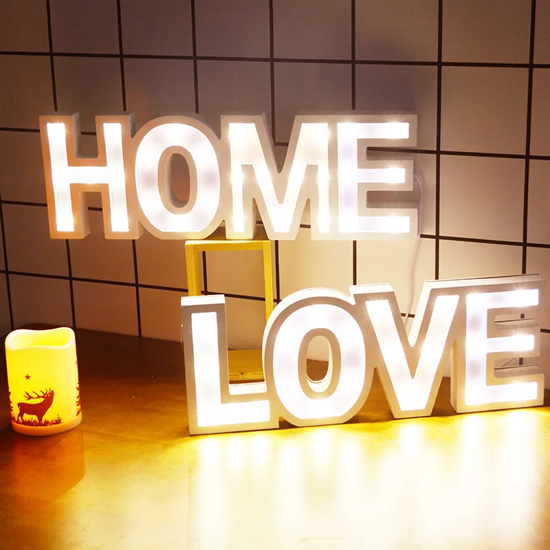 D 3D Love and home деревянный светодиодный ночник лампа для декора вечеринки Настенная