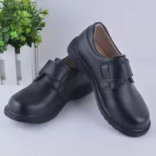Детские кожаные ботинки мальчиков младших школьников черные кожаные туфли униформа для мальчиков обувь