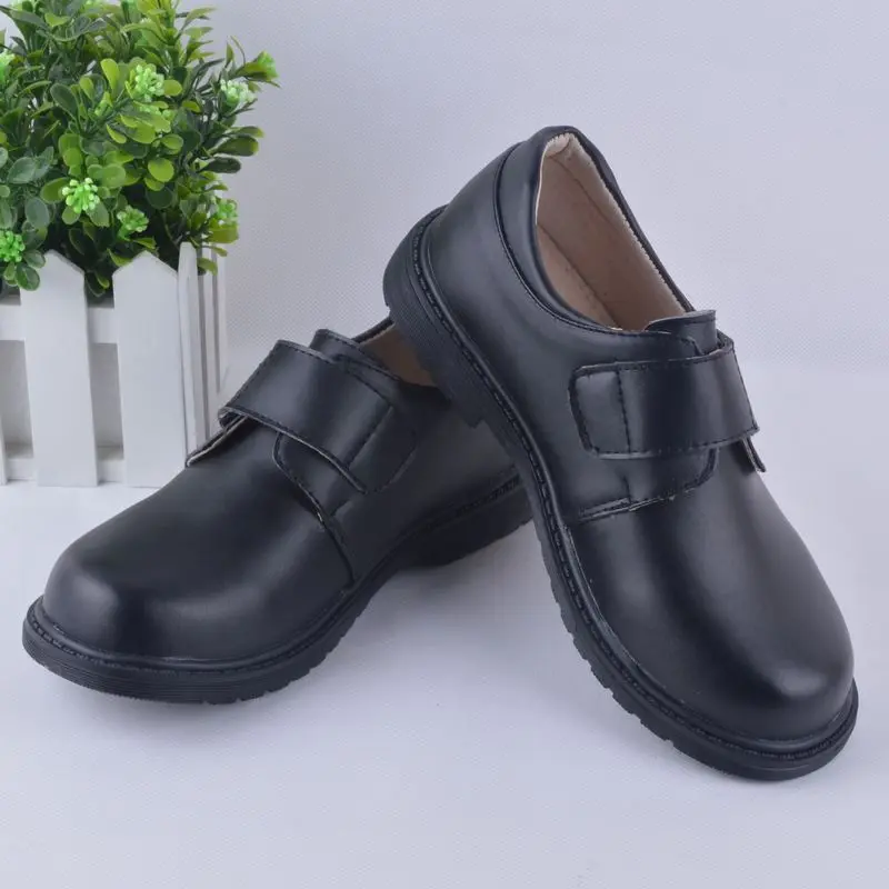 Children's Genuine Leather Shoes Boys Junior High School Students Black...