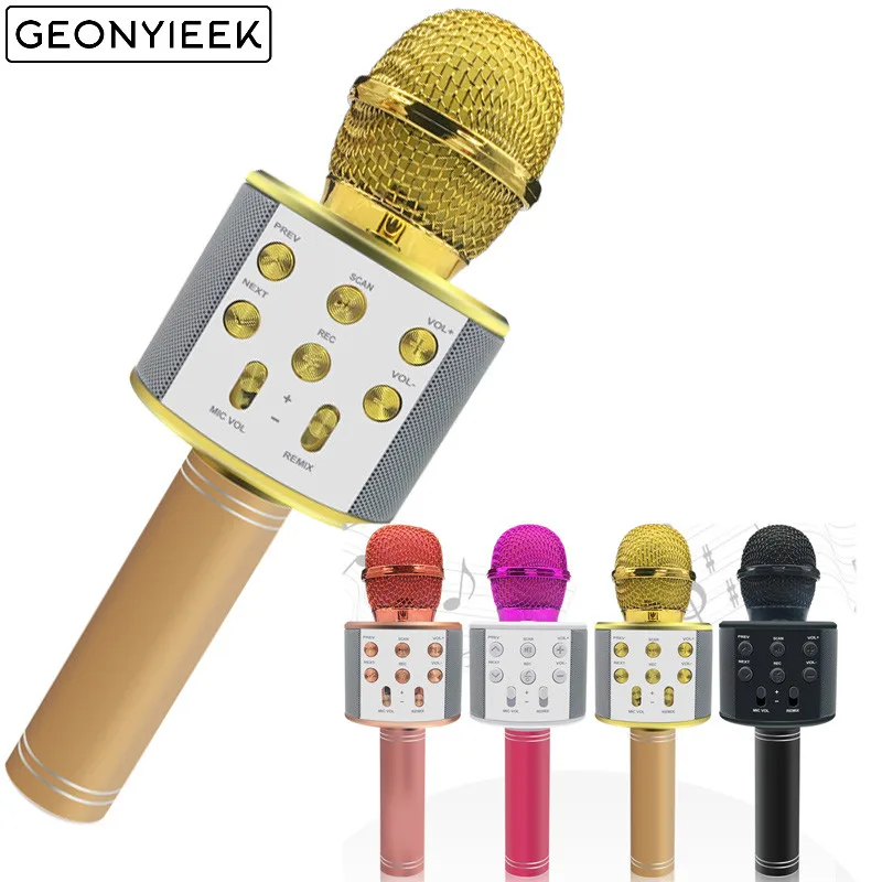

Professional Bluetooth Microphone Speaker Handheld Wireless Microphone Karaoke Mic Music Player Singing Recorder KTV 1800Mah