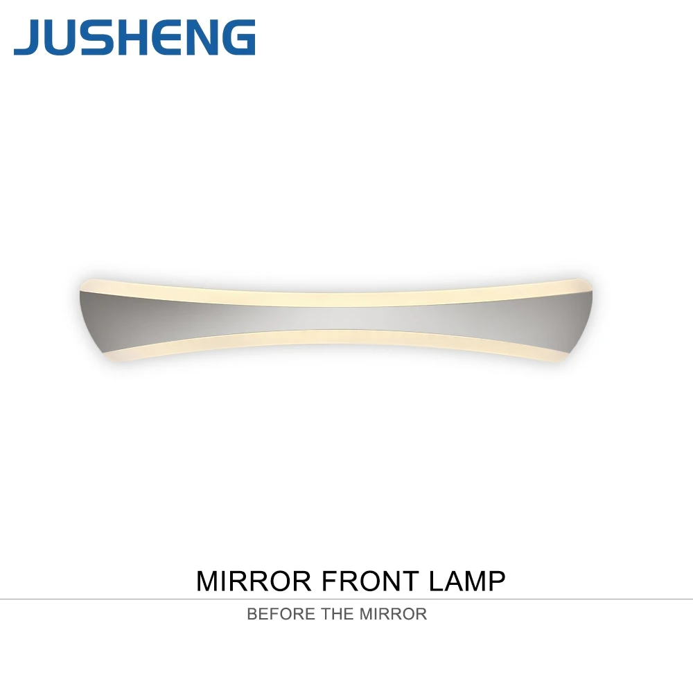 JUSHENG Stylish LED Acrylic Wall Lamps Indoor Modern Sconce Lights in Bathroom Top Mirror Lighting Fixtures 42cm - 55cm Long