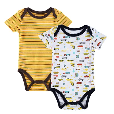 Детские боди из 2 предметов Roupas для новорожденных; хлопковая одежда с короткими рукавами для мальчиков и девочек; комбинезон; летняя одежда для мальчиков - Цвет: 1510714