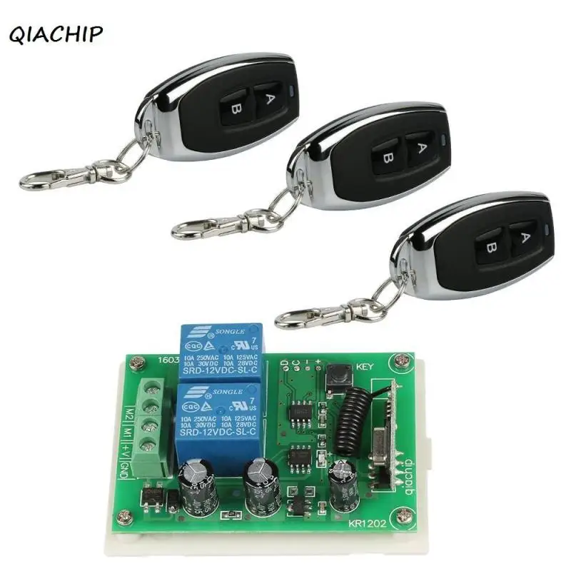 

QIACHIP 433Mhz Wireless Remote Control Switch DC 12V 2CH RF Relay Receiver Module and RF Transmitter 433 Remote Controls Diy Z3