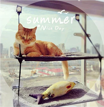

Cat Window Hammock sucker bed Mounted Pot Bed Mat cat Lounger Perch Cushion Hanging Shelf Seat with Suction Cup for cat lounger