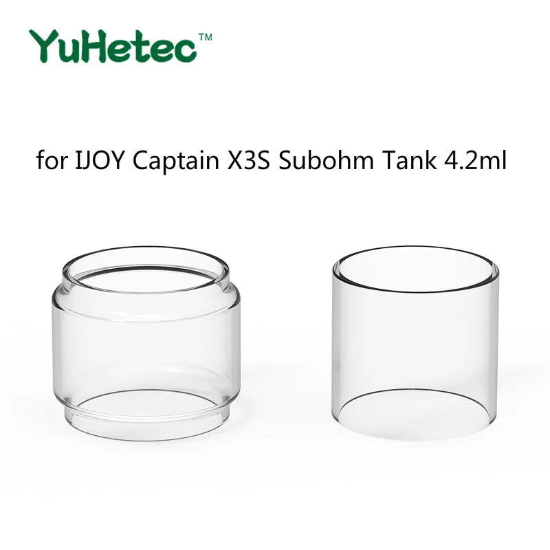 

2PCS Original YUHETEC Replacement Glass TUBE for IJOY Captain X3S Subohm Tank 4.2ml fit for Diamond PD270 234W TC Kit