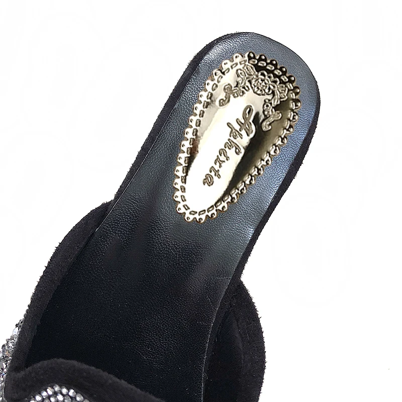Aphixta Կանացի հողաթափեր Crystal Sequined Cloth - Կանացի կոշիկներ - Լուսանկար 5