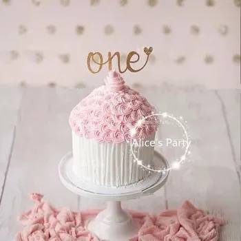 

New handmade Hot one Baby Shower Cake Bunting 2 Gold Art ONE Kids 1st Birthday Smash Cake toppers Table Centerpieces photo