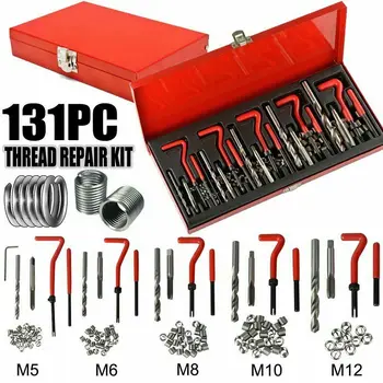 

131 Piece Engine Block Recovery damage Thread Repair Tool Kit Thread Tap Repair Cutter Kit M5 M6 M8 M10 M12 Helicoil Compatible