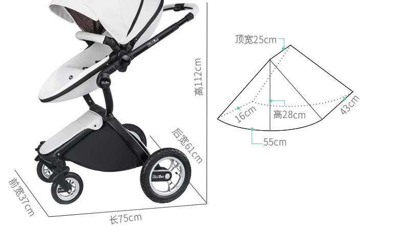 Детская коляска, европейская, высокое качество, безопасность, 2 в 1, детская коляска с кожаным сидением, алюминиевая рама
