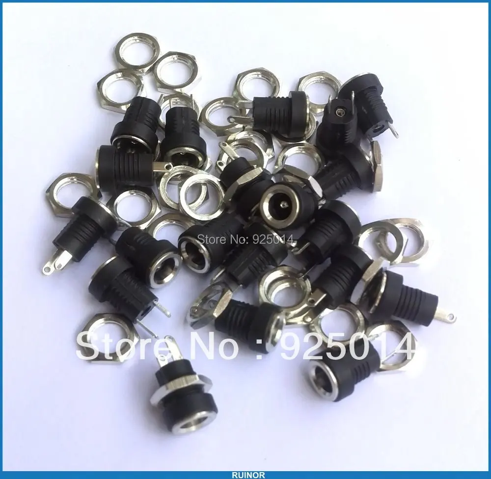 

100pcs Copper 5.5mm x 2.1mm DC Socket Power Charger Plug Panel Mount Screw Nut