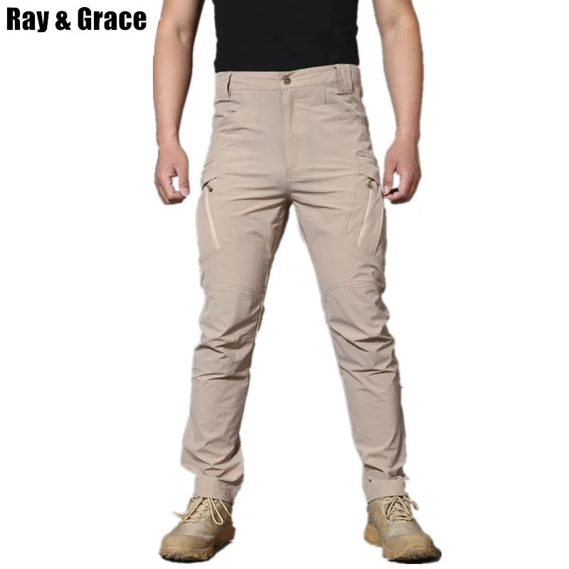 RAY GRACE táctico del ejército al aire libre pantalones de Trekking de verano deportes pantalones de secado rápido de la selva elástico caza senderismo pantalones de carga RAY GRACE táctico del ejército al aire libre pantalones de Trekking de verano deportes pantalones de secado rápido de la selva elástico caza senderismo pantalones de carga