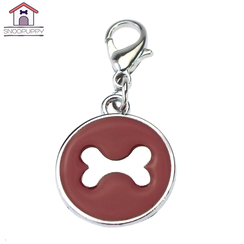 

Pet Products Dog Tags For Small Cats Dogs Collars Quick Release Dogs Tag Breakaway Bone Print Matel Solid Dogs Name Tag CZ0004