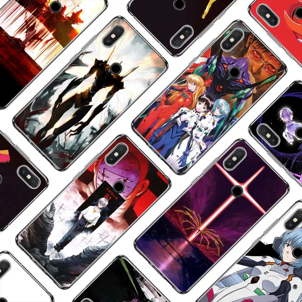 

Transparent Soft Silicone Phone Cases Neon Genesis Evangelion anime for Xiaomi A1 A2 8 Redmi Note 4X 4 5 6 5A 6A S2 Pro