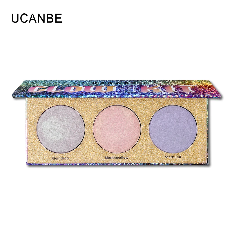 UCANBE Shimmer Eyeshadow 3 цвета металлик палитра теней для век Nude Duo хромированный набор для свечения лица осветитель