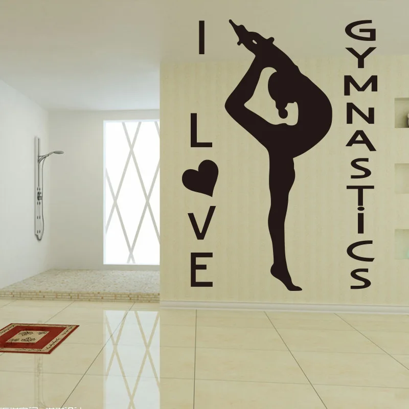 Домашний Йога Настенный декор художественное украшение I love Yoga гимнастическая Наклейка на стену