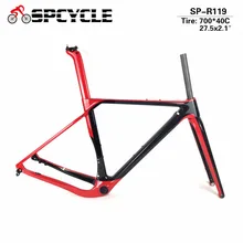 Spcycle Carbon Gravel Bicycle Frames T1000 Carbon Disc Brakes Cyclocross Frame Axle 142/135mm Carbon MTB Road Bike Frameset