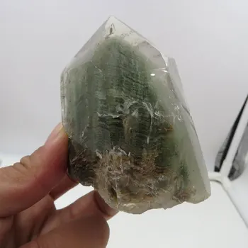 

240g New 100% Natural Green Phantom Quartz Crystal Point Wand Handmade Healing Crystal