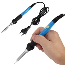 60 Вт Электрический паяльник регулируемый темп ручной набор инструментов с кнопкой включения/выключения