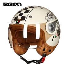 Casco de motocross BEON vintage para hombre y mujer, casco de moto, casco, casco, capacete open face, capacetes, motociclistas B110A