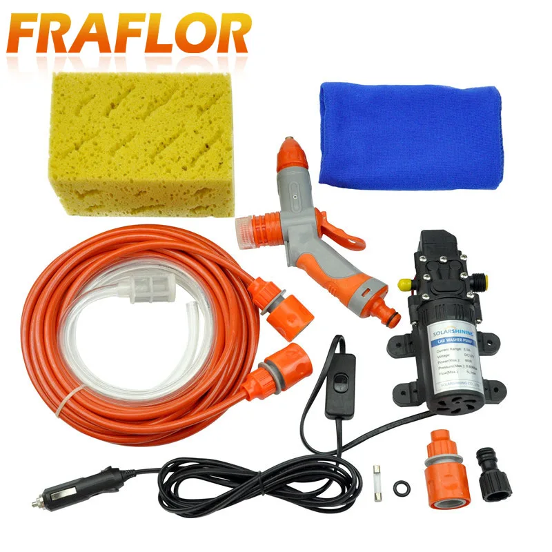 

12V DC 100-120Psi High Pressure 5L/Min Flow Car Washing Devices Foam Nozzle Car Washer Machine Equipments Tool Kit + Free Gift