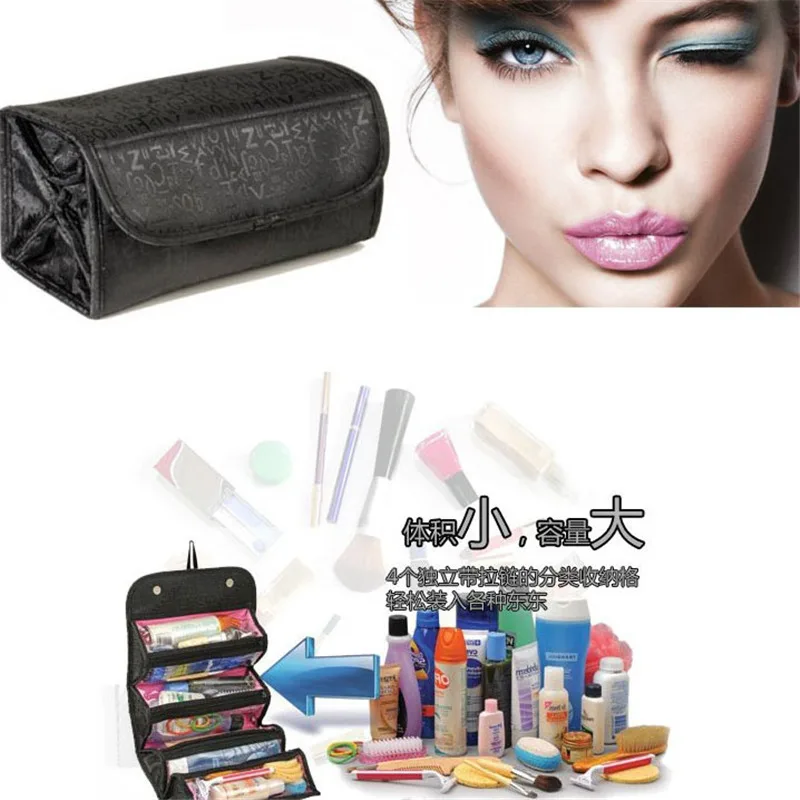 Women Make up Bag Hanging Toiletry Bag Cosmetic Carry On Case Folding Makeup Organizer Cosmetics Bags Brush Storage Box A