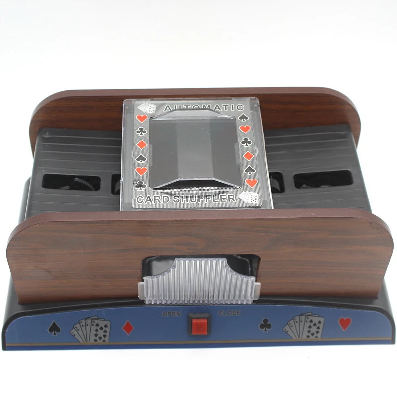 Расширенный покер робот 1-2 палубы перетасовка Карточные игры деревянный чисел карты покер SHUFFLER автомат