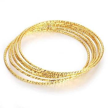 

3pcs Wholesale Thin Bangle Yellow Gold Womens Bracelet Vogue Accessories