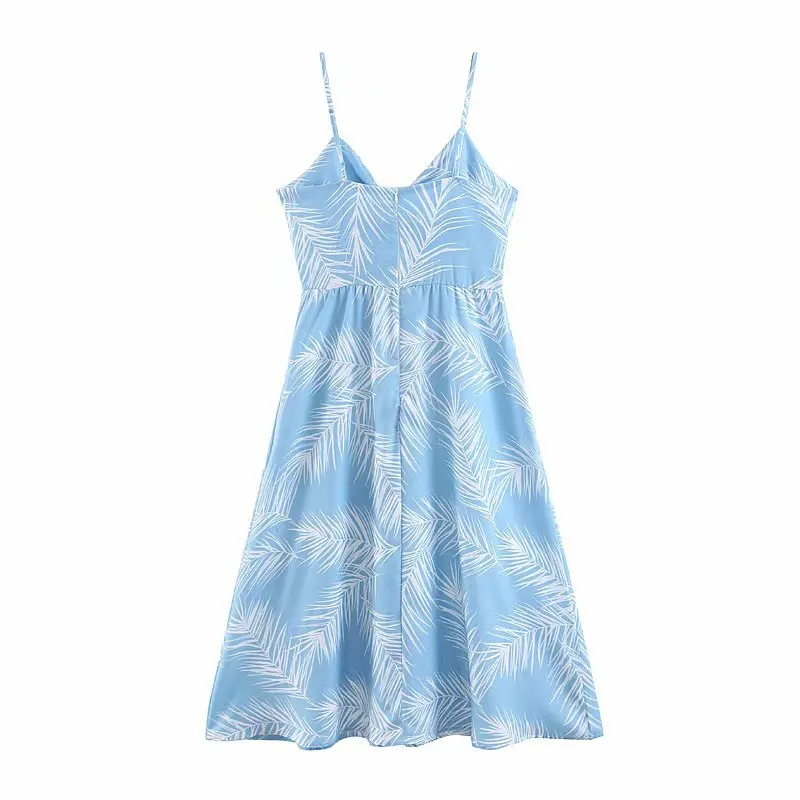 

Printed Sexy Sling Bow Dress Wild Women's Casual Summer Sleeveless V-Neck Slim Dress Fashion Beach Dresses