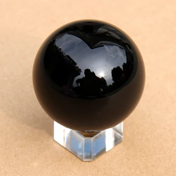 

70mm 1set Black feng shui crystals glass Ball with crystal stand Prisms Home Decoration Accessories