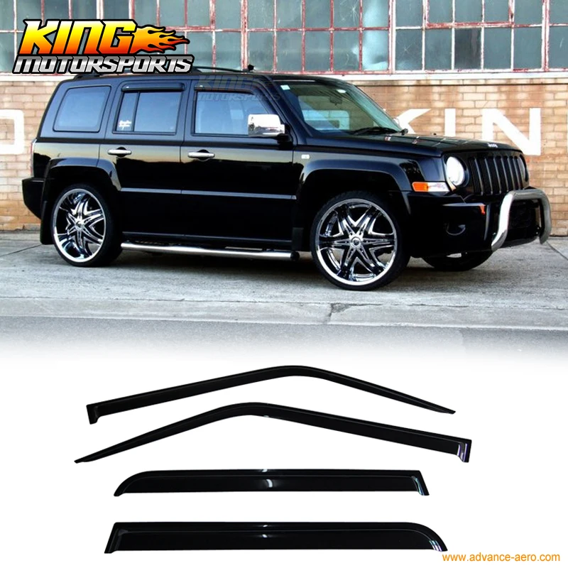 

Fits 07-16 Jeep Patriot Smoke Slim Style Sun Window Visor Rain Guard Vent Shade 4Pcs Arylic