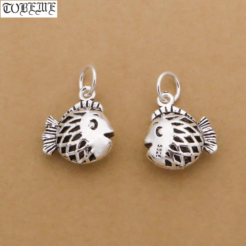 100 925 Silver Fish Charm DIY Bracelet Charm Good Luck Fish Small Pendant DIY Jewelry Charm