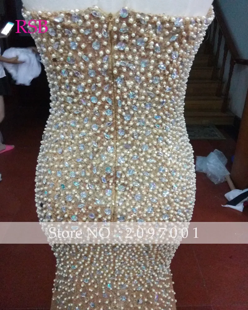Bling Bling nuevo vestido de noche largo piso longitud de la sirena que rebordea lentejuelas Sleeveless Sweetheart  Prom Dress  (4)