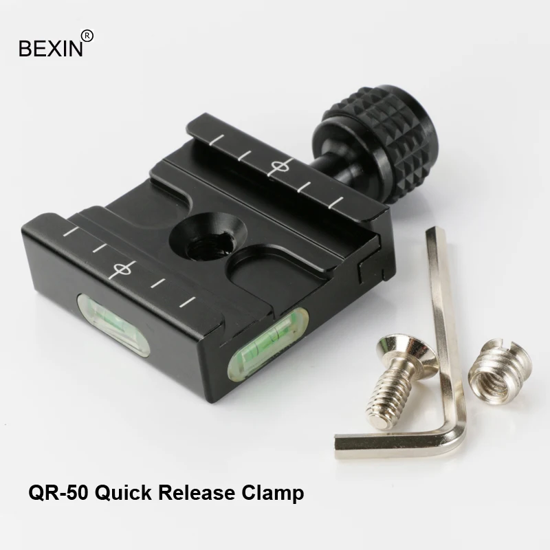 

BEXIN QR-50 Aluminum Bubble level Camera Tripod Quick Release plate Clamp for Arca-Swiss RRS WimbeTripod Ball Head action camera