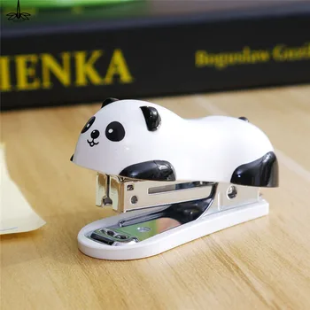 

Cute Panda Mini Stapler Staples Set Office Stationery Paper Binding Binder Book