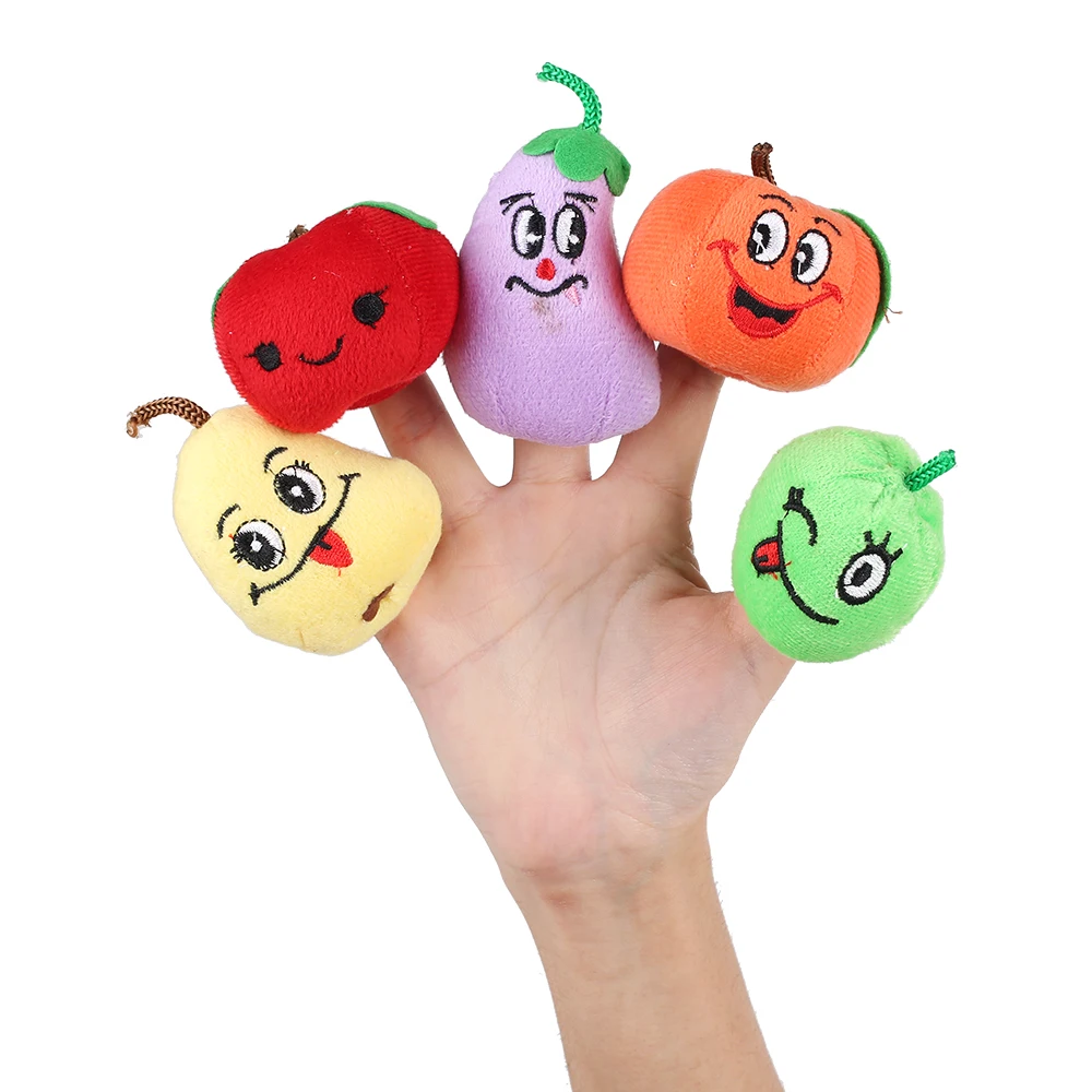 10Pcs Finger Puppets Educational Puppet Set Cartoon Fruits Vegetables